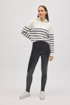 Leggings térmicos vientre plano efecto piel negro<Ysabel Mora New