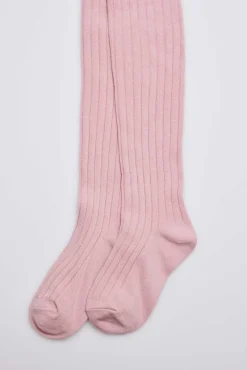 Leotardo canalé infantil rosa<Ysabel Mora Outlet