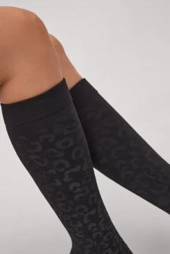 Mini media térmica estampado leopardo 140 denier<Ysabel Mora Online