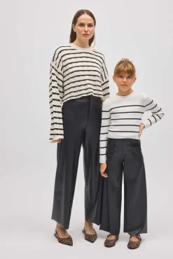 Mujer & Niña Pantalones efecto piel anchos | Colección Mini me<Ysabel Mora New