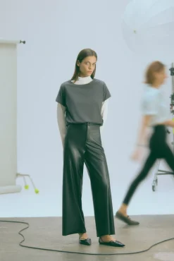 Mujer & Niña Pantalones efecto piel anchos | Colección Mini me<Ysabel Mora New