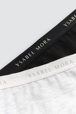 Pack 2 bragas midi básicas algodón y gris<Ysabel Mora Discount