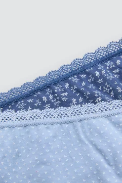 Pack 2 bragas mini estampadas tonos azules<Ysabel Mora