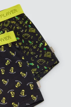 Pack 2 bóxers juveniles algodón estampados Alien<Ysabel Mora Hot