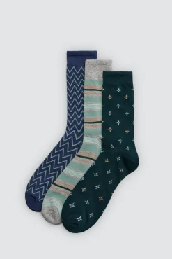 Pack 3 calcetines altos estampados<Ysabel Mora Sale