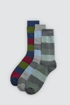 Pack 3 calcetines altos térmicos puño antipresión estampado rayas<Ysabel Mora Clearance