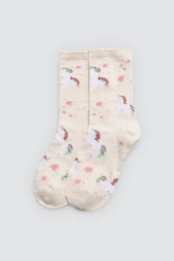 Pack 4 calcetines infantiles estampados Unicorn<Ysabel Mora Clearance
