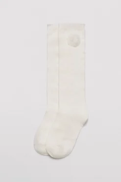 Pack 3 calcetines largos de niña punteados detalle de flor<Ysabel Mora Clearance