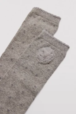 Pack 3 calcetines largos de niña punteados detalle de flor<Ysabel Mora Clearance