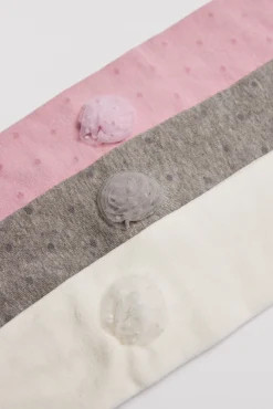 Pack 3 calcetines leotardos de niña punteados detalle de flor<Ysabel Mora Best