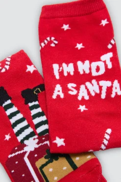 Pack 2 calcetines mujer Navidad<Ysabel Mora Outlet