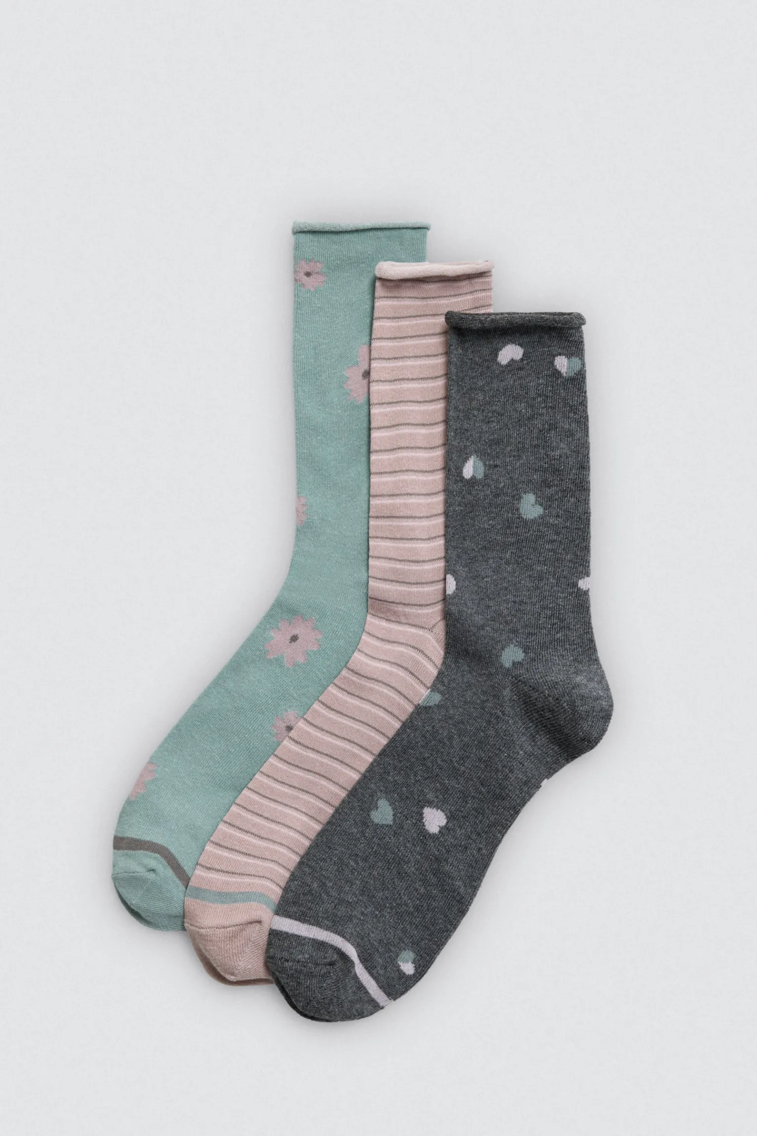 Pack 3 calcetines sin puño estampados<Ysabel Mora Hot