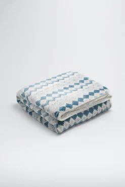 Pack invierno manta y zapatillas estampado étnico azul<Ysabel Mora Online