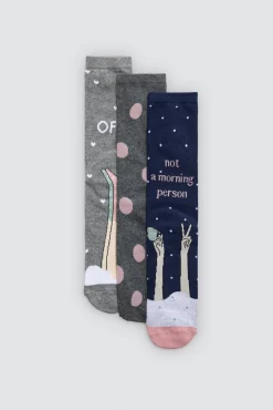 Pack regalo 3 calcetines Not a morning person<Ysabel Mora Best