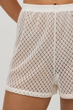 Pantalón corto calado marfil<Ysabel Mora Online