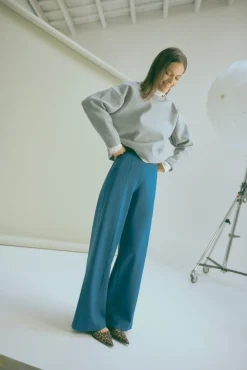 Pantalón de vestir wide azul<Ysabel Mora New