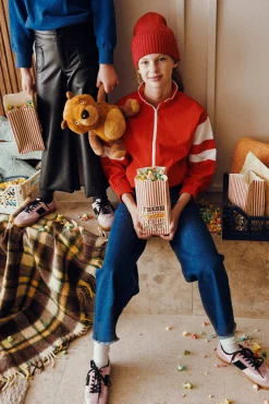 Pantalón niña vaquero ancho marino<Ysabel Mora Discount