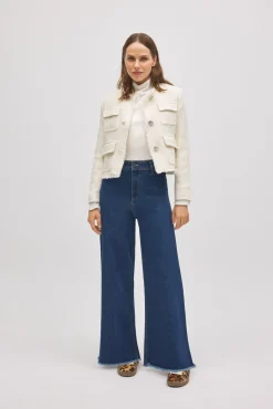 Pantalón vaquero elásticos wide marino<Ysabel Mora Hot