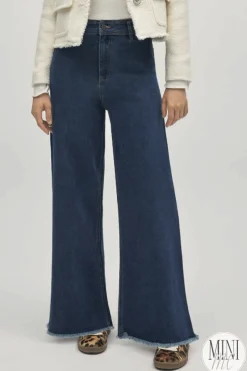 Pantalón vaquero elásticos wide marino<Ysabel Mora Hot