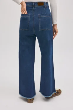 Pantalón vaquero elásticos wide marino<Ysabel Mora Hot