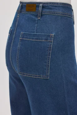 Pantalón vaquero elásticos wide marino<Ysabel Mora Hot