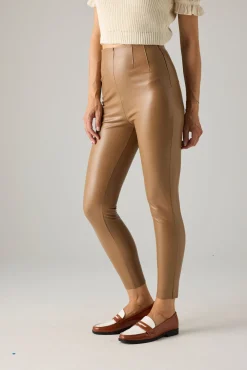 Pantalones térmicos efecto piel camel<Ysabel Mora