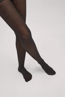 Panty estampado efecto espiga 20 denier<Ysabel Mora Discount