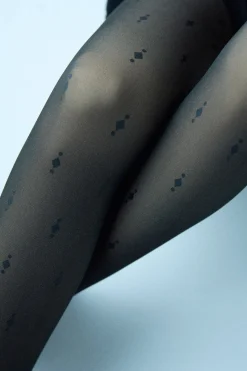 Panty térmico efecto velado estampado geométrico 160 denier<Ysabel Mora Outlet