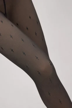 Panty térmico efecto velado estampado geométrico 160 denier<Ysabel Mora Outlet