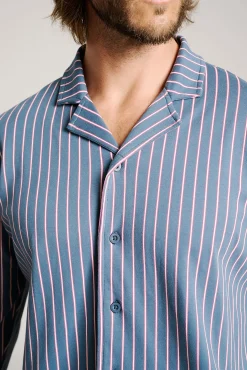 Pijama hombre camisero algodón estampado rayas | MUYDEMI<Ysabel Mora Best