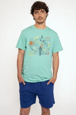 Pijama hombre corto algodón camiseta gráfica | MUYDEMI<Ysabel Mora Best