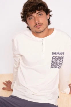 Pijama hombre largo algodón detalle bolsillo | MUYDEMI<Ysabel Mora Discount