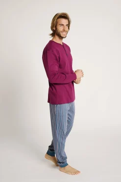 Pijama hombre largo algodón pantalón rayas | MUYDEMI<Ysabel Mora Best