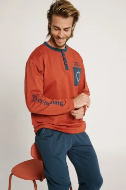 Pijama hombre largo algodón Regret Nothing | MUYDEMI<Ysabel Mora Sale