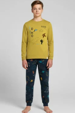 Pijama juvenil 10-16 años algodón estampado dinosaurios verde | MUYDEMI<Ysabel Mora Hot