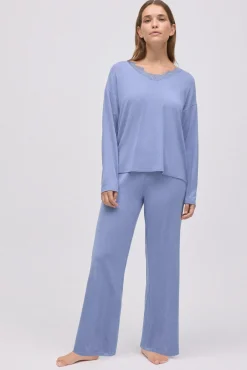 Pijama largo extra suave de modal pantalón ancho<Ysabel Mora Outlet