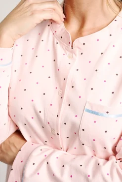 Pijama mujer camisero algodón lunares rosa | MUYDEMI<Ysabel Mora Hot