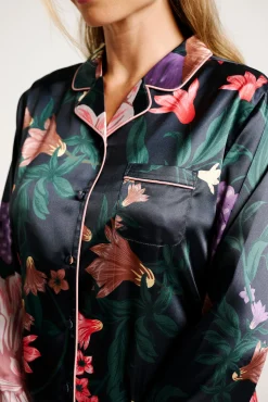 Pijama mujer camisero satinado estampado floral | MUYDEMI<Ysabel Mora Best