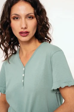 Pijama mujer corto con pantalón estampado | MUYDEMI<Ysabel Mora Hot