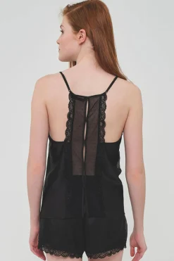 Pijama mujer corto satén negro | MUYDEMI<Ysabel Mora Discount