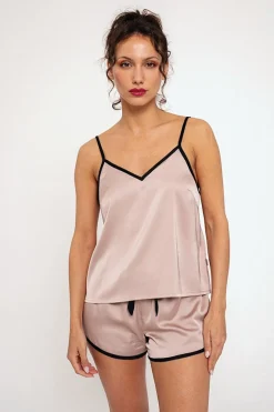 Pijama mujer corto satén rosa | MUYDEMI<Ysabel Mora New