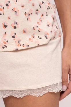 Pijama mujer corto tirantes detalles puntilla estampado | MUYDEMI<Ysabel Mora Online