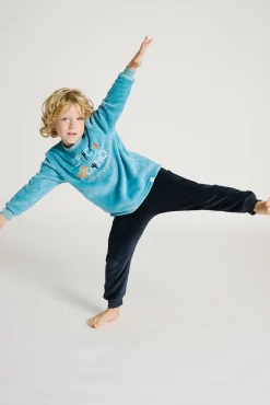 Pijama polar juvenil 10-16 años dinosaurios azul | MUYDEMI<Ysabel Mora Online