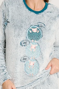 Pijama polar mujer estampado ovejas | MUYDEMI<Ysabel Mora Sale