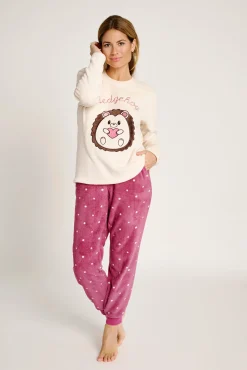 Pijama polar mujer estampado erizo | MUYDEMI<Ysabel Mora