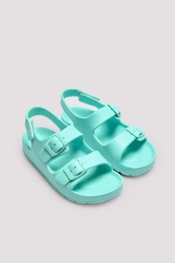 Sandalias infantiles de hebillas ajustables aguamarina<Ysabel Mora
