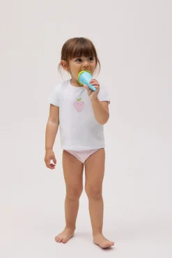 Set bebé bañador culetín vichy rosa y camiseta<Ysabel Mora Discount