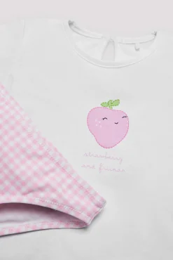 Set bebé bañador culetín vichy rosa y camiseta<Ysabel Mora Discount