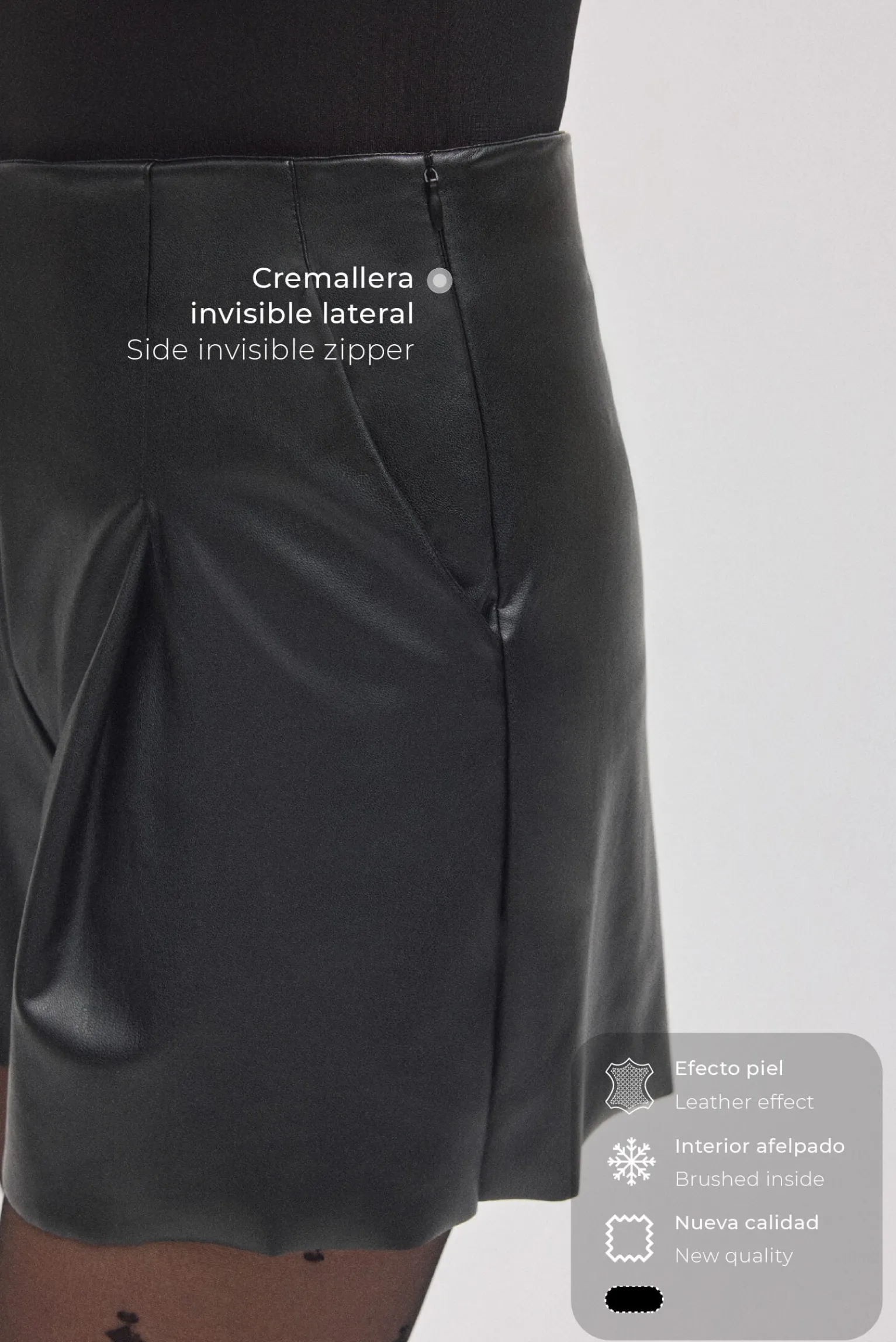 Shorts efecto piel negro<Ysabel Mora Sale