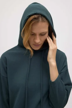 Sudadera cálida capucha ajustable con textura<Ysabel Mora